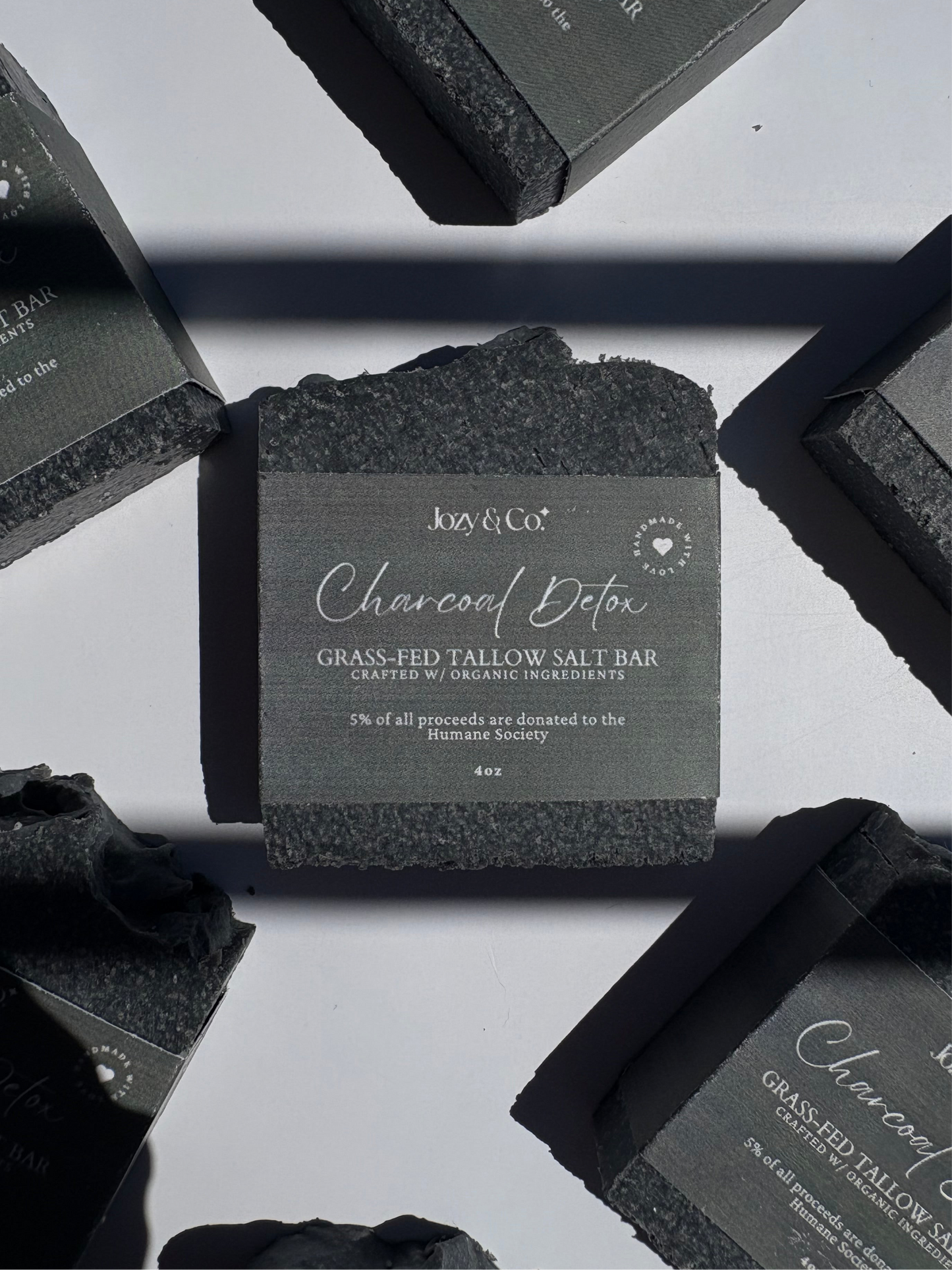 Charcoal Detox Grass-fed Tallow Salt Bar