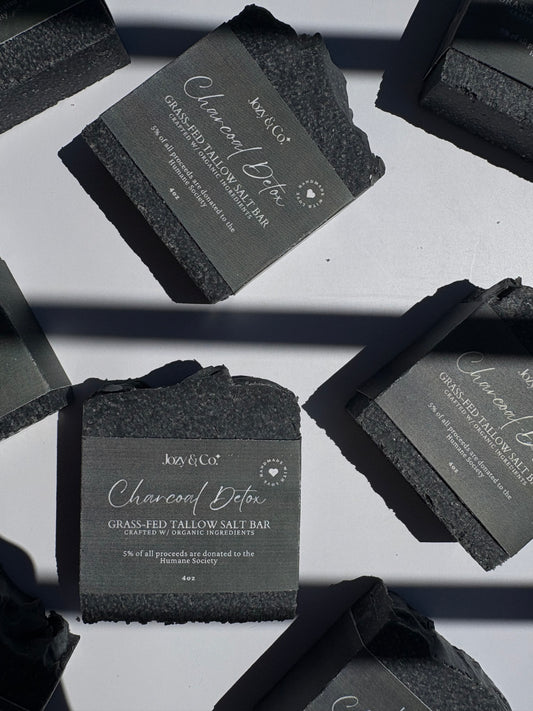 Charcoal Detox Grass-fed Tallow Salt Bar