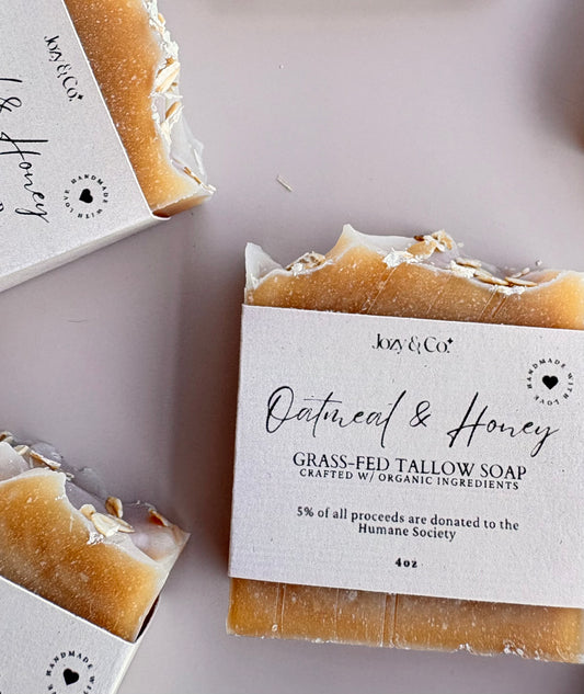Oatmeal & Honey Grass-fed Tallow Soap