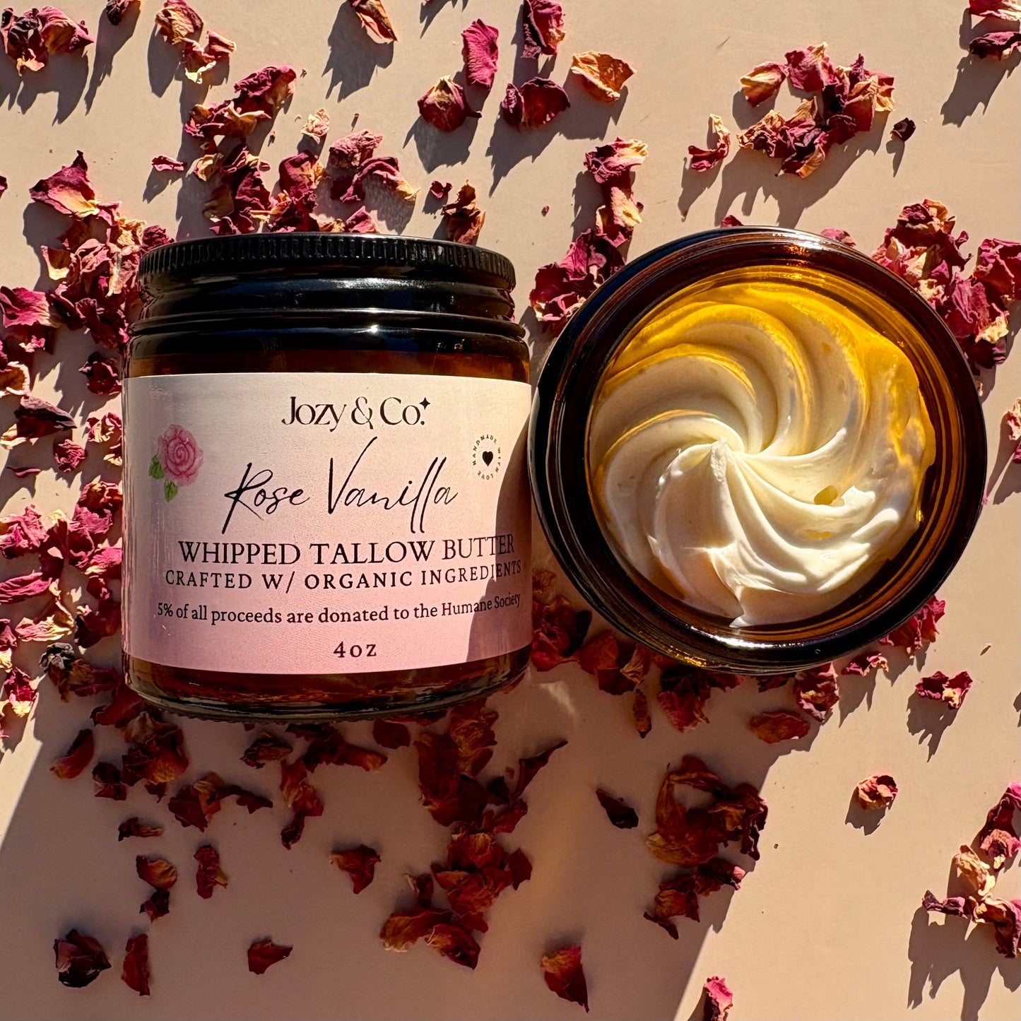 Rose Vanilla Whipped Tallow Butter