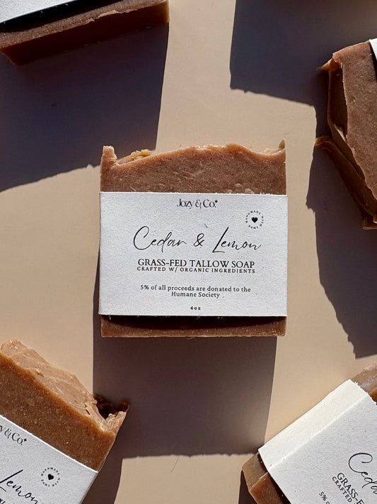 Cedar & Lemon Grass-fed Tallow Soap